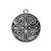 Picture of Zinc Based Alloy Charms Round Antique Silver Color Celtic Knot 29mm(1 1/8") x 25mm(1"), 20 PCs