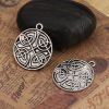 Picture of Zinc Based Alloy Charms Round Antique Silver Color Celtic Knot 29mm(1 1/8") x 25mm(1"), 20 PCs