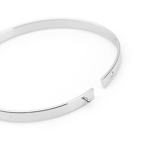 Picture of Brass Bangles Bracelets Round Silver Plated Can Open 19.5cm(7 5/8") long, 1 Piece                                                                                                                                                                             