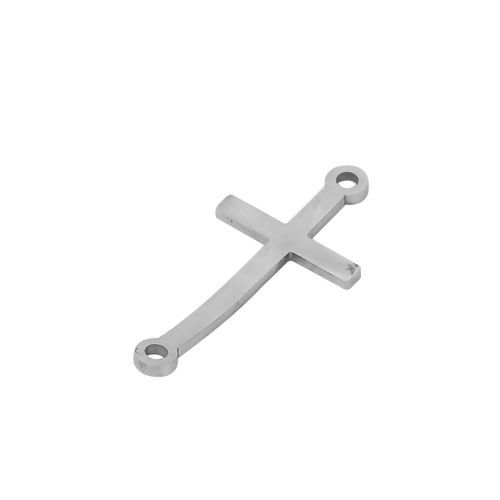 Imagen de 304 Acero Inoxidable Conectores Cruz Tono de Plata 25mm x 12mm, 5 Unidades
