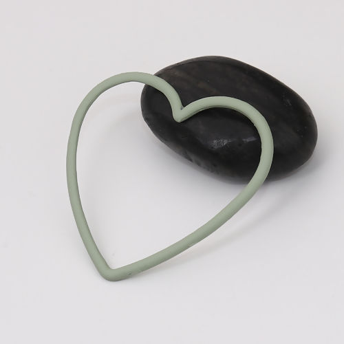 Picture of Zinc Based Alloy Connectors Heart Green 58mm x 55mm, 5 PCs