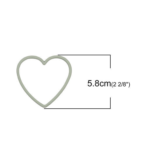 Picture of Zinc Based Alloy Connectors Heart Green 58mm x 55mm, 5 PCs