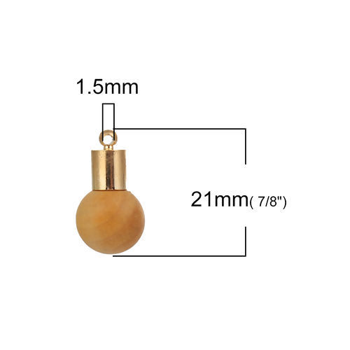 Picture of Natural Wood Charms Ball 21mm x12mm( 7/8" x 4/8"), 10 PCs