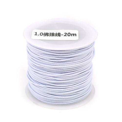 Bild von Terylen Schnur Für Buddha / Mala / Gebetsperlen Weiß Elastisch 1mm, 1 Rolle (ca. 20 Meter/Rolle)