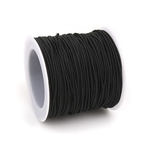 Bild von Terylen Schnur Für Buddha / Mala / Gebetsperlen Schwarz Elastisch 1mm, 1 Rolle (ca. 20 Meter/Rolle)