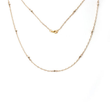 Image de Colliers de Chaînes en Alliage de Fer Forme Rond Doré Chaîne Maille Forçat 70.5cm long, 3.5x2.5mm, 2 Pièces