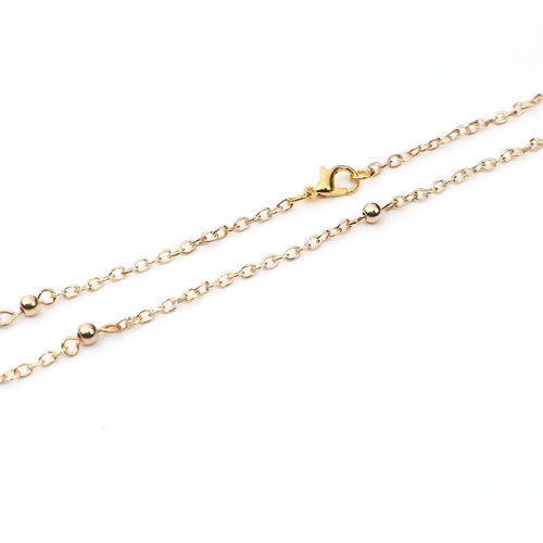 Picture of Iron Based Alloy Link Cable Chain Necklace Round Gold Plated 70.5cm(27 6/8") long, Chain Size: 3.5x2.5mm( 1/8" x 1/8"), 2 PCs