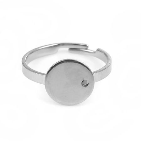 Picture of Stainless Steel Open Adjustable Glue On Rings Round  