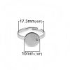 Изображение Нержавеющая Сталь Открытые Регулируемые Кольца Серебряный Тон Круглые (Подходит 10мм) 17.3мм(Американский Размер 7), 200 ШТ