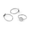 Picture of Stainless Steel Open Adjustable Glue On Rings Silver Tone Round (Fits 10mm Dia.) 17.3mm( 5/8")(US Size 7), 200 PCs