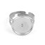 Imagen de Stainless Steel Open Adjustable Rings Silver Tone Round Cabochon Settings (Fits 14mm Dia. ) 17.9mm( 6/8")(US size 7.75), 5 PCs