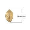 Picture of Stainless Steel Charms Leaf Gold Plated 29mm(1 1/8") x 17mm( 5/8"), 5 PCs