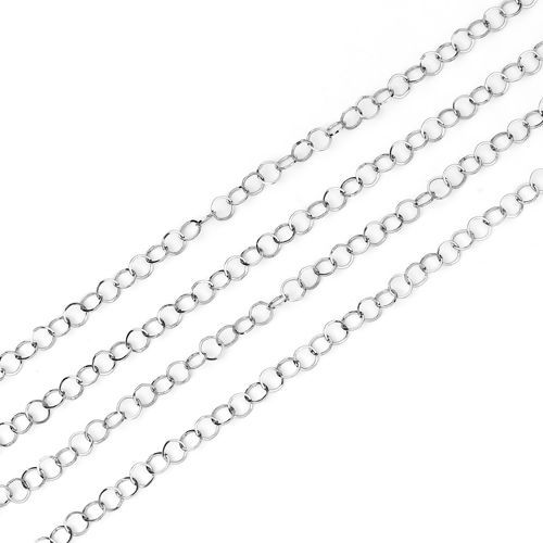 Bild von 304 Edelstahl Geschlossen Erbskette Kette Silberfarbe 4mm, 5 Meter