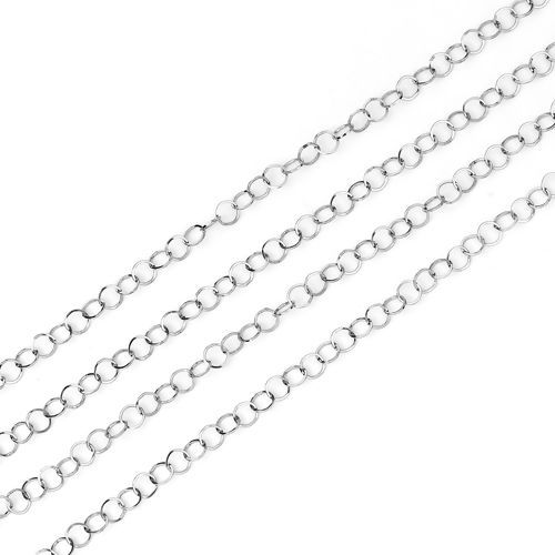 Image de Chaîne Maille Jaseron en 304 Acier Inoxydable Soudée Argent Mat 4mm, 5 M