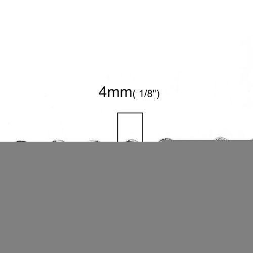 Image de Chaîne Maille Jaseron en 304 Acier Inoxydable Soudée Argent Mat 3mm, 5 M