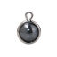 Imagen de Latón Colgantes Charms Ronda Platino Real Chapado Gris Imitación de perla 11mm x 8mm, 10 Unidades