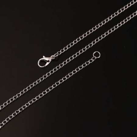 Ожерелья из Цепочек Посеребренный, Снаряженные Цепи  40.5см длина, 4x2.5мм 1 Пакет （ 12 ШТ/Пачка)
