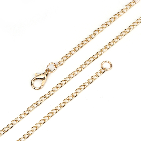 Picture of Iron Based Alloy Link Curb Chain Necklace KC Gold Plated 46cm(18 1/8") long, Chain Size: 4x2.5mm( 1/8" x 1/8"), 1 Packet ( 12 PCs/Packet)