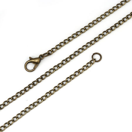Image de Colliers de Chaînes en Alliage de Fer Bronze Antique Chaîne Maille Cheval 81cm long, 4mm x 2.5mm, 1 Paquet (12 Pcs/Paquet)