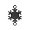 Picture of Zinc Based Alloy Connectors Christmas Snowflake Black Cabochon Settings (Fits 12mm Dia.) 35mm(1 3/8") x 23mm( 7/8"), 10 PCs