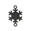 Picture of Zinc Based Alloy Connectors Christmas Snowflake Black Cabochon Settings (Fits 12mm Dia.) 35mm(1 3/8") x 23mm( 7/8"), 10 PCs