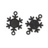 Picture of Zinc Based Alloy Connectors Christmas Snowflake Black Cabochon Settings (Fits 12mm Dia.) 35mm(1 3/8") x 23mm( 7/8"), 10 PCs