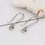 Imagen de Latón Gancho para la oreja Tono de Plata 29mm x 6mm, Post/ Wire Size: (18 gauge), 3 Pares