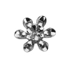 Picture of Brass Beads Caps Flower Silver Tone (Fit Beads Size: 14mm Dia.) 15mm( 5/8") x 14mm( 4/8"), 10 PCs                                                                                                                                                             