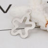 Picture of Brass Charms Flower Silver Tone 23mm( 7/8") x 19mm( 6/8"), 20 PCs                                                                                                                                                                                             