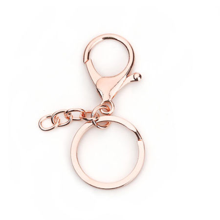 Bild von Zinklegierung Schlüsselkette & Schlüsselring Rosegold 67mm x 30mm, 10 Stück