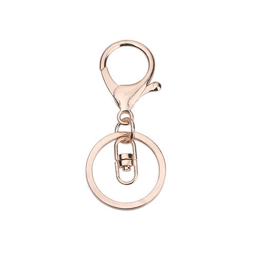 Image de Porte-Clés en Alliage de Zinc Or Rose 67mm x 30mm, 10 Pcs
