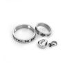 Picture of 304 Titanium Steel Cremation Ash Urn Charms Heart Silver Tone Circle Ring Message " Dad " 27mm(1 1/8") Dia. 19mm( 6/8") Dia. 17mm x12mm( 5/8" x 4/8"), 1 Set (3PCs/Set)”