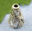 Immagine di Lega di Zinco Separatori Perline Cono Argento Antico Modello Disegno Circa 11.0mm x 9.0mm, Foro:Circa 2.0mm, 60 Pz