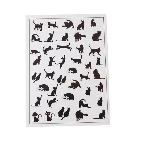 Picture of Resin & PVC Dome Seals Cabochon Rectangle Black Cat 15cm(5 7/8") x 10.5cm(4 1/8"), 2 Sheets