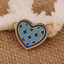 Image de Connecteurs Cloisonné en Laiton Cœur Doré Bleu Lac Fleurs Email 28mm x 18mm, 2 Pcs
