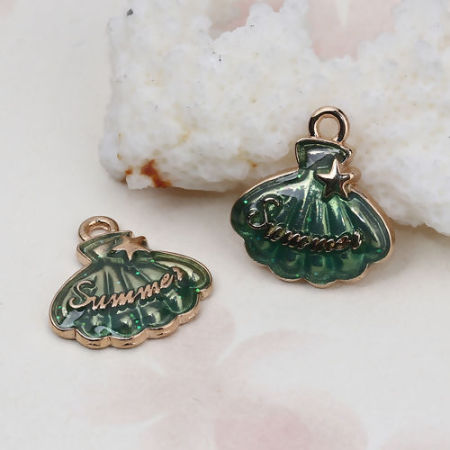 Picture of Zinc Based Alloy Ocean Jewelry Charms Shell Star Message 