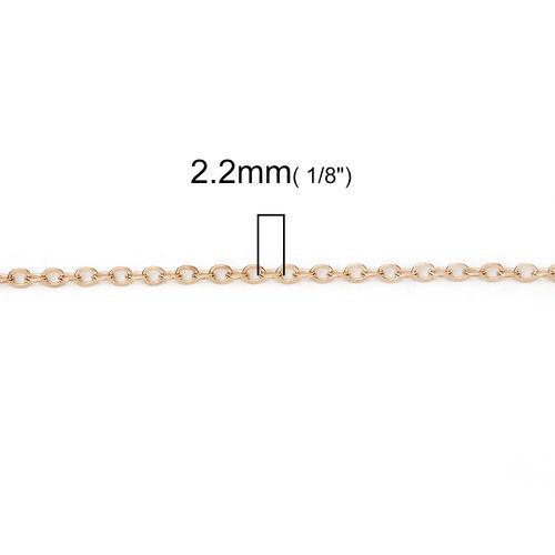 Picture of Iron Based Alloy Link Cable Chain Necklace KC Gold Plated 77cm(30 3/8") long, Chain Size: 2.2x1.7mm( 1/8" x 1/8"), 5 PCs