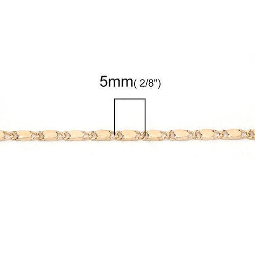 Изображение Медь Цепь Де Голля Ожерелья KC Позолоченный 62см длина, Размер Цепи: 5x1.8мм, 3 ШТ