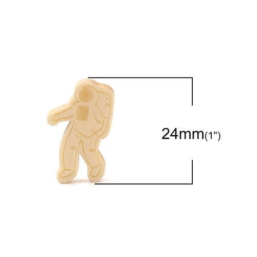 Picture of Natural Wood Embellishments Scrapbooking Astronaut Spaceman 24mm(1") x 15mm( 5/8"), 50 PCs