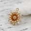 Immagine di Ottone Charms Fiore Margherita Vero Oro Placcato Bianco Smalto 14mmx 12mm, 2 Pz