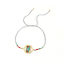 Picture of Handmade Stainless Steel & Glass Seed Beads Adjustable Bracelets Gold Plated Multicolor Hexagon 27cm(10 5/8") long - 6cm(2 3/8") long, 1 Piece