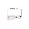 Picture of Zinc Based Alloy Glue On Bail Charms Rectangle Silver Plated 28mm x 8mm, 50 PCs