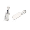 Picture of Zinc Based Alloy Glue On Bail Charms Rectangle Silver Plated 28mm x 8mm, 50 PCs