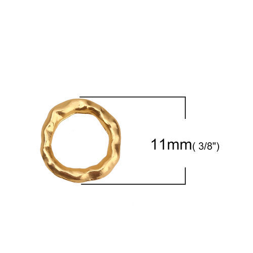 Bild von Zinklegierung Verbinder Ring Matt Gold 11mm x 11mm, 10 Stück