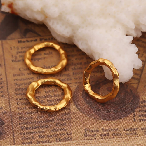 Bild von Zinklegierung Verbinder Ring Matt Gold 11mm x 11mm, 10 Stück