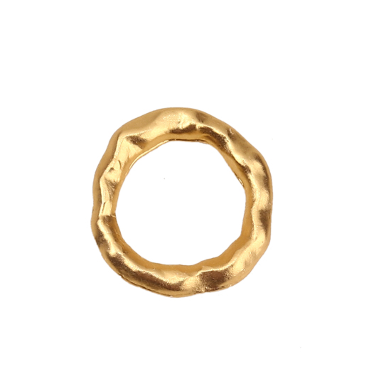 Bild von Zinklegierung Verbinder Ring Matt Gold 11mm x 11mm, 10 Stück