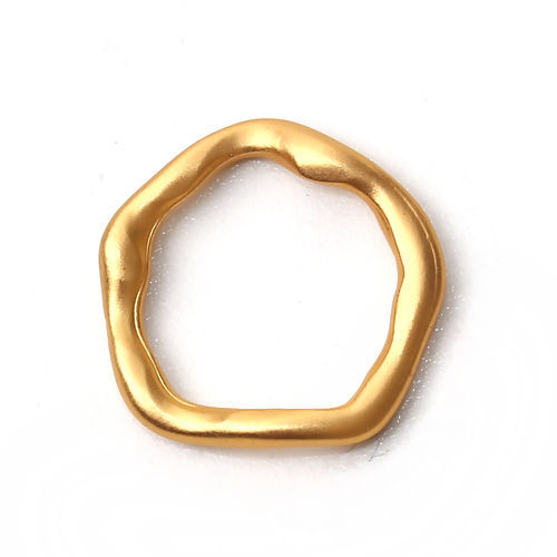 Bild von Zinklegierung Verbinder Unregelmäßig Matt Gold Rund 15mm x 15mm, 10 Stück
