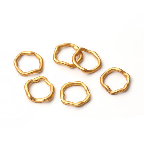 Bild von Zinklegierung Verbinder Unregelmäßig Matt Gold Rund 15mm x 15mm, 10 Stück