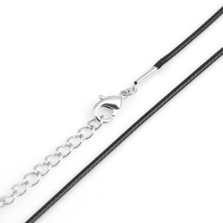 Polyester Necklace Black 63cm(24 6/8") long, 20 PCs