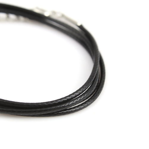 Picture of Polyester Necklace Black 63cm(24 6/8") long, 20 PCs